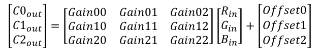 Color Transformation Matrix Equation